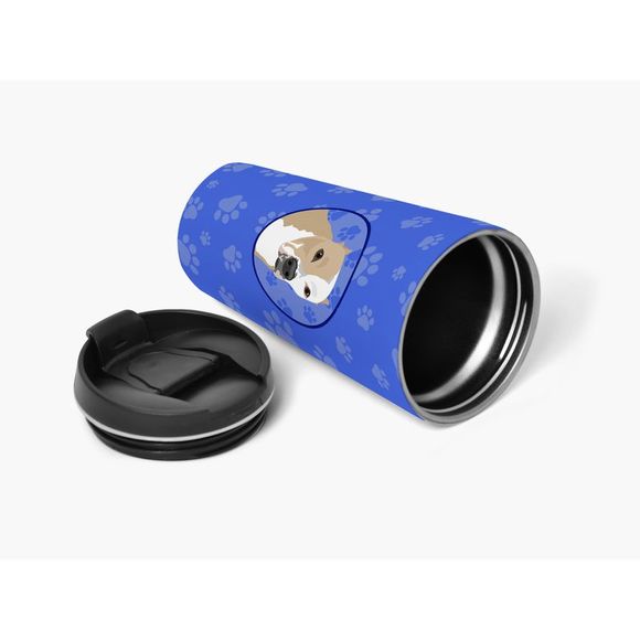 Pit Bull Fawn #4  Stainless Steel 16 oz  Tumbler, Blue - Picture 4 of 4